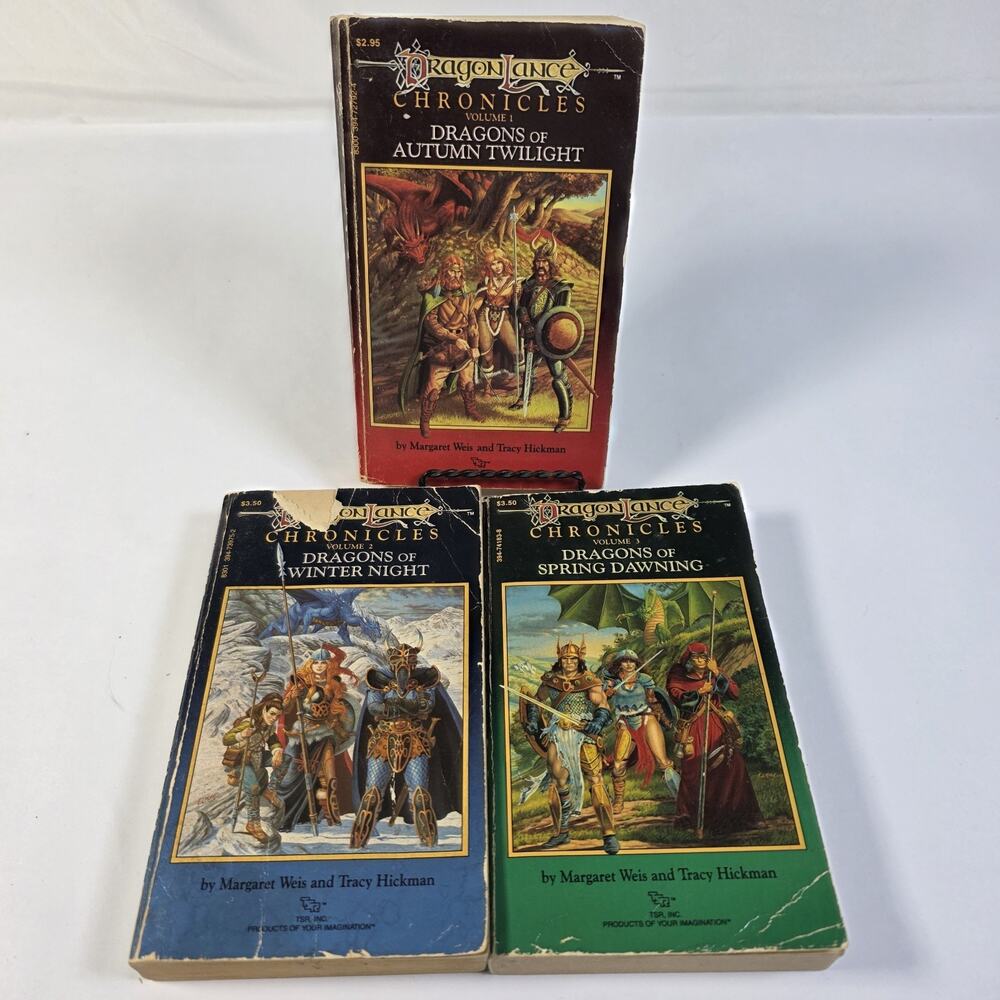 Dragonlance Chronicles Trilogy Vol 1-3 Weis Hickman Vintage TSR Paperbacks Lot